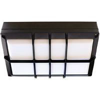 Светильник накладной Ecola B4158S 2хGX53 220В 10Вт Прямоугольный с решеткой IP65 Черный картинка 